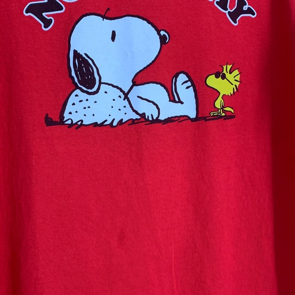 Sz L Peanuts Red Snoopy 'Not Today' T-Shirt used - Picture 2 of 8